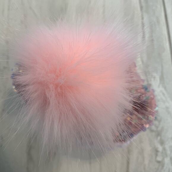 Justice Pink Sequin Winter Hat with Pom - Picture 4 of 4